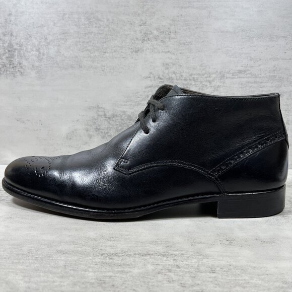 John Varvatos USA Medallion Brogue Leather Chukka Boots - Men's Size 10.5 - Picture 1 of 10
